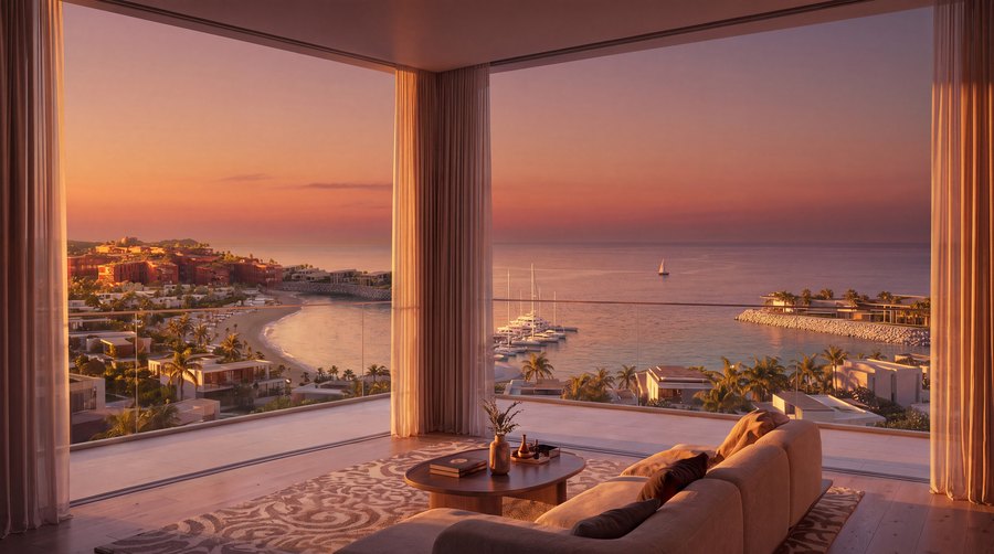 A John Richmond living room at Richmond Residences, Mira Coral Bay